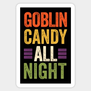 Goblin Candy All Night: Funny Halloween Trick or Treating Pun Sticker